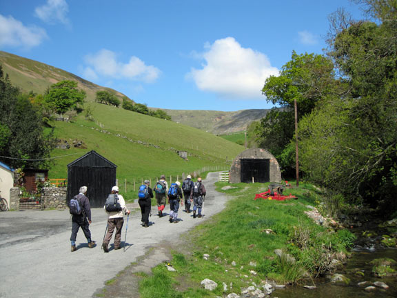 2.Dysynni Valley, Castell y Bere
Starting the first ascent. Moving out of Bodilan Fach farm.
Keywords: May10 Sunday Dafydd