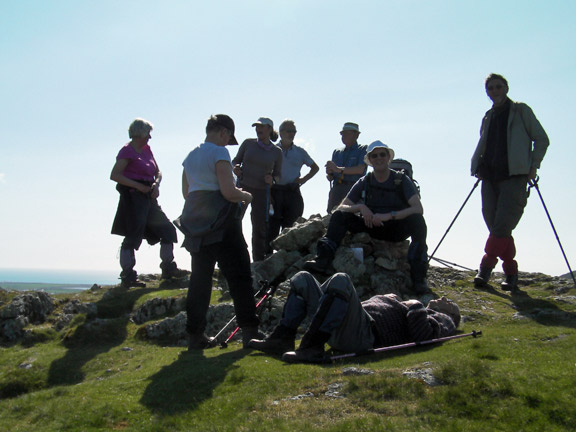 7.Dysynni Valley, Castell y Bere.
The 233m summit of Birds' Rock. The 258m summit is next for some. Photo: Tecwyn Williams
Keywords: May10 Sunday Dafydd