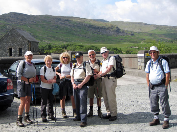 1.Moel-y-Gyrafolen
The group starting off from the Maentwrog Dam.
Keywords: June10 Sunday Tecwyn