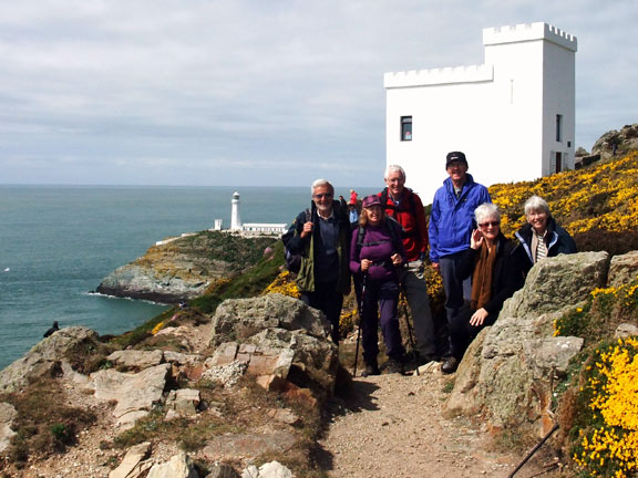 2.Trearddur Bay to Holyhead
Group at South Stack at lunch-time.
Photo: Rob Herve.
Keywords: May10 Sunday Noel Davey