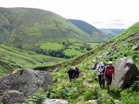 1.The Arans
The main ascent at the start. 140m upto 560m. Cwm Cywarch in the background.
Keywords: July10 Sunday Noel Hugh