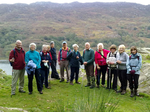 3.Nant Gwynant
17th Oct 2010. Sunday 'C' walk. Group on Elephant Rock with Llyn Gwynant behind. Photo: Meirion Jones.
Keywords: Oct 10 Sunday Gwenda Jones