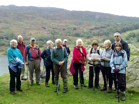 4.Nant Gwynant
17th Oct 2010. Group on Elephant Rock with Llyn Gwynant behind. Photo: Meirion Jones.
Keywords: Oct 10 Sunday Gwenda Jones