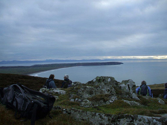 1.Rhiw Circular
30th Dec 2010. Members taking in the view SW across Hell's Mouth. Photo: Dafydd Williams
Keywords: Dec 10 Thursday Judith Thomas