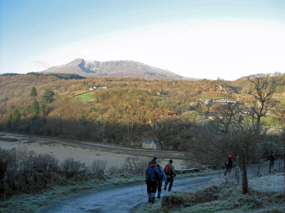 2.Dolwyddelan.
12th Dec 2010. The track takes us parallel to the Afon Lledr. Moel Siabod in the background.
Keywords: Dec10 Sunday Ian Spencer