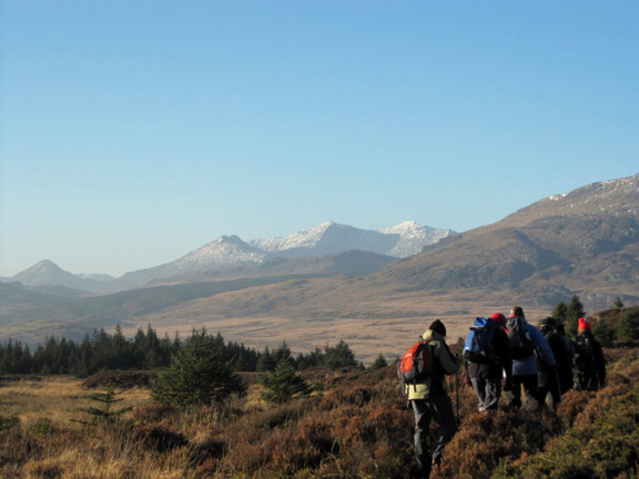5.Dolwyddelan.
12th Dec 2010. Just over a mile to go on our way back to Dolwyddelan. In the background left to right: Yr Aran, Snowdon and the foot of Moel Siabod.
Keywords: Dec10 Sunday Ian Spencer