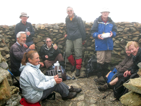 4.Moel Cynghorion to Moel Eilio
Afternoon tea on top of a misty Moel Elio.
Keywords: July10 Sunday Robert Herve