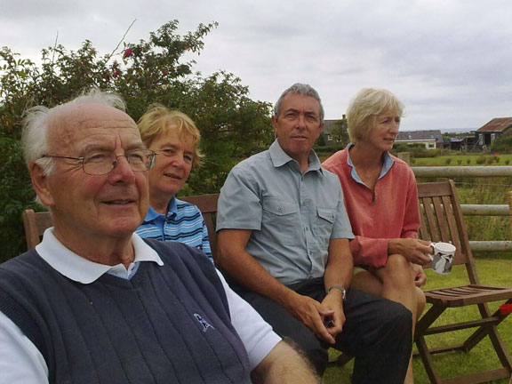 7.Uwchmynydd, Mynydd Mawr, Ffynnon Mair. + Bryn Llwyd.
Afternoon tea and cakes in Judith's garden following the walk. Photo: Meirion Owen.
Keywords: July10 Thursday Judith Thomas