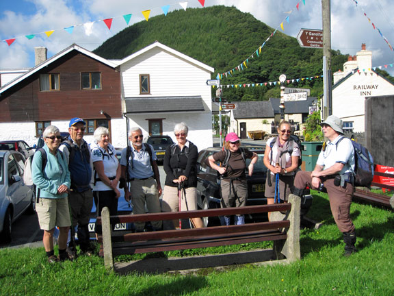 1. Nant Pencoed.
In the car park at Abergynolwyn. All in high spirits. Coffee and toilets available.
Keywords: Aug10 Sunday Catrin Williams