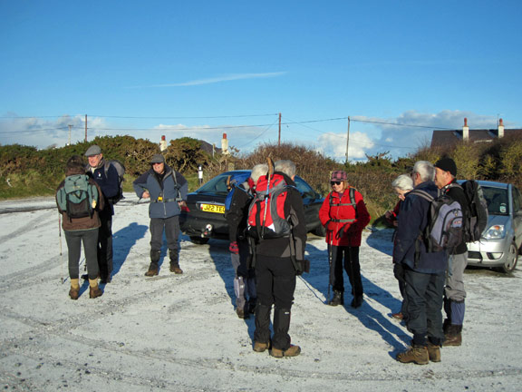 1.Rhoscolyn, Anglesey coastal walk 28/11/10.
Meeting up at the beach car park at Rhoscolyn.
Keywords: Nov10 Sunday Pam Foster