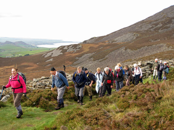 1.Yr Eifl, Nant Gwtheyrn 31/10/10.
The group led by Judith breaches Tre'r Ceiri's protective defences.
Keywords: Oct10  Sunday Judith Thomas