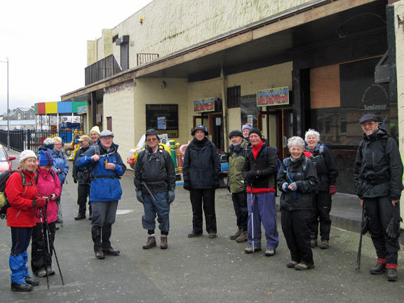 1.Barmouth to Tal y Bont Taith Ardudwy stage 1.
20th Mar 2011. Members outside the Sundancer Disco in Barmouth. A scene in complete contrast to the night before.
Keywords: March11 Sunday Dafydd Williams