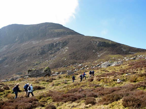 3.Arenig Fach
6th Mar 2011. Leaving Llyn Arenig Fach after a brief stop the challenge, Arenig Fach, awaits.
Keywords: March11 Sunday Tecwyn Williams