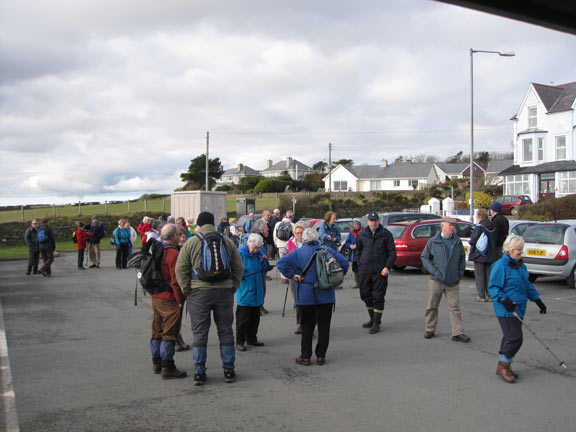 1.Criccieth Snowdrop Surprise.
10th Feb 2011. At the car park on the front at Criccieth and ready for off. The group leader takes the first few steps at the right of the picture.
Keywords: Feb11 Thursday Mary Williams