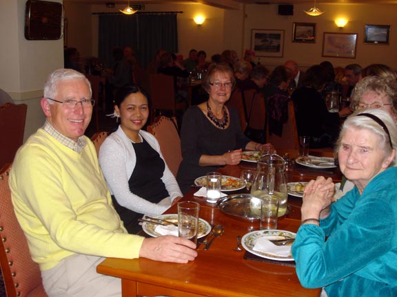 6.Post Christmas Dinner. Porthmadog Golf Club.
13th Jan 2011. Each table went up to the buffet in turn so, how far guests have progressed with their meals does not indicate their degree of hunger. Photo: Ann & Nick White. 
Keywords: Jan11 Thursday Christmas Dinner