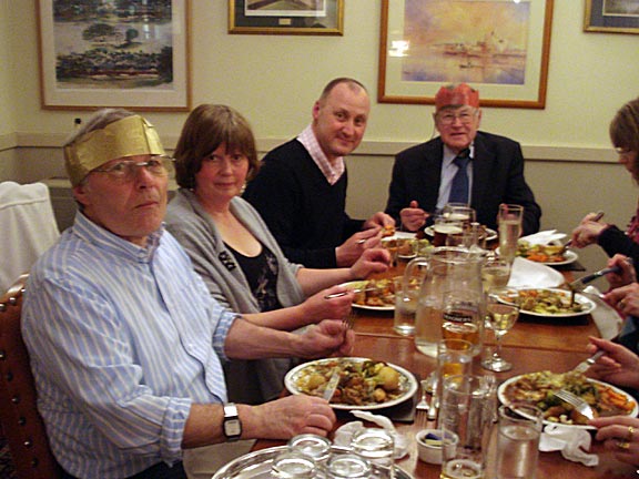 11.Post Christmas Dinner. Porthmadog Golf Club.
13th Jan 2011. Each table went up to the buffet in turn so, how far guests have progressed with their meals does not indicate their degree of hunger. Photo: Ann & Nick White. 
Keywords: Jan11 Thursday Christmas Dinner