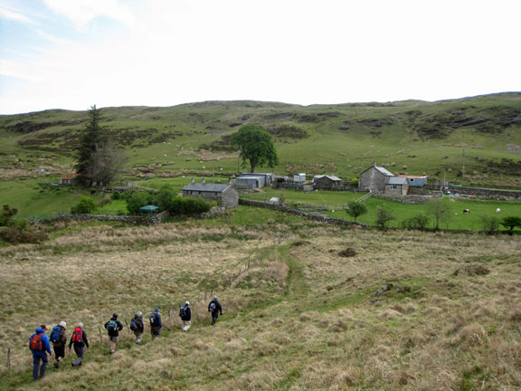 2.Moel Oernant.
1st May 2011. Approaching Bwlch-gwn-uchaf where we turn south to join the track of the disused railway.
Keywords: May11 Sunday Tecwyn Williams