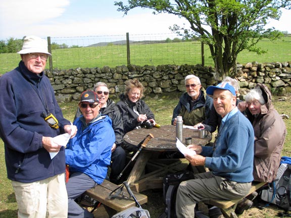 3.Moel Oernant.
1st May 2011. A miracle. Just in time for the coffee break; a picnic bench and table.
Keywords: May11 Sunday Tecwyn Williams