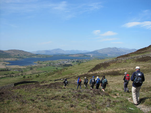 6.Moel Oernant.
1st May 2011. After two summits we decend from Craiglasethin with Ffridd Wen on our right towards Plas Capten. Then over the river, across the main road and finally the cemetery.
Keywords: May11 Sunday Tecwyn Williams