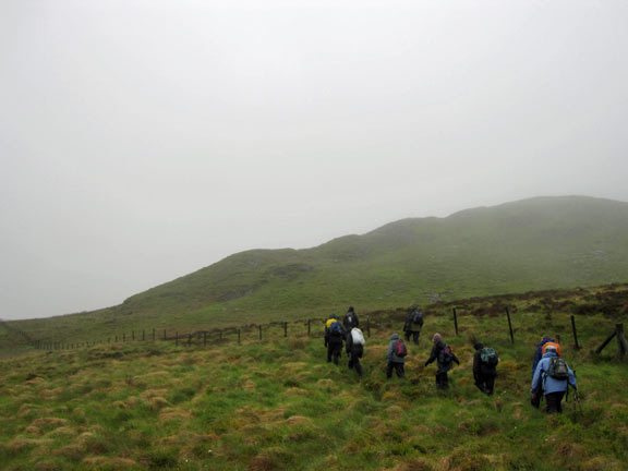 2. Pumlumon .
29th May 2011. The first long pull up to Y Garn on the right side of Nant y Moch.
