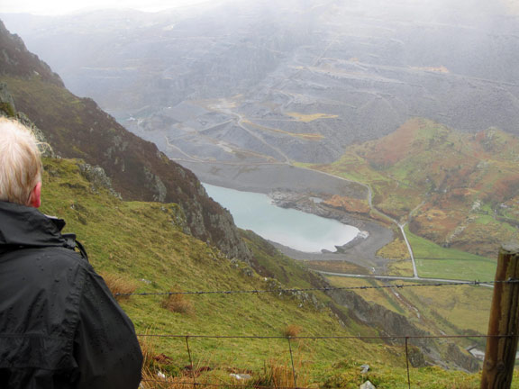 4.Shoulder of Snowdon
3rd Apr 2011. A bit further on, looking back down to Llyn Peris.
Keywords: April11 Sunday Pam Foster