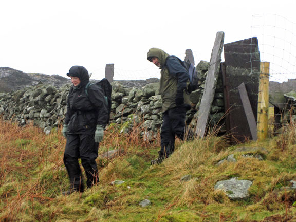 3.Mynydd Cilgwyn
6th Feb 2011. Cath and Noel come through of the many gates we had to negotiate.
Keywords: Feb11 Sunday Tecwyn Williams