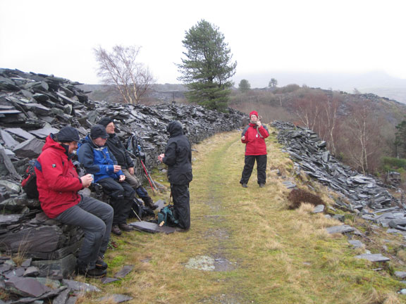 5.Mynydd Cilgwyn
6th Feb 2011. A final cup of tea amongst the slate tips near Twll Mawr.
Keywords: Feb11 Sunday Tecwyn Williams