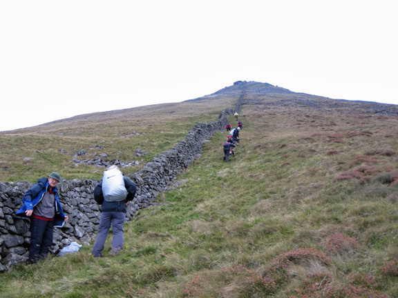 2.Bwlch Mawr Circular
2nd October 2011. Straight up to the top of Gyrn Goch. The wall made a useful handhold.
Keywords: Oct11 Sunday Marian Hopkins Ann Jones