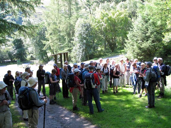 2.Moel Famau.
24/7/11. The whole group Cheshire and Llyn members get their briefing before setting off.
Keywords: July11 Sunday Noel Davey