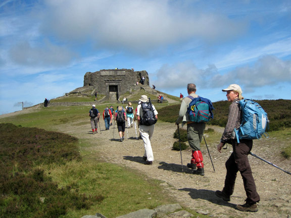 4.Moel Famau.
24/7/11. It has been quite a steep ascent to the remains of the Jubilee Tower, the highest point in the Park at 554m (1818ft). It was built to commemorate the Golden Jubilee of George III. 
Keywords: July11 Sunday Noel Davey