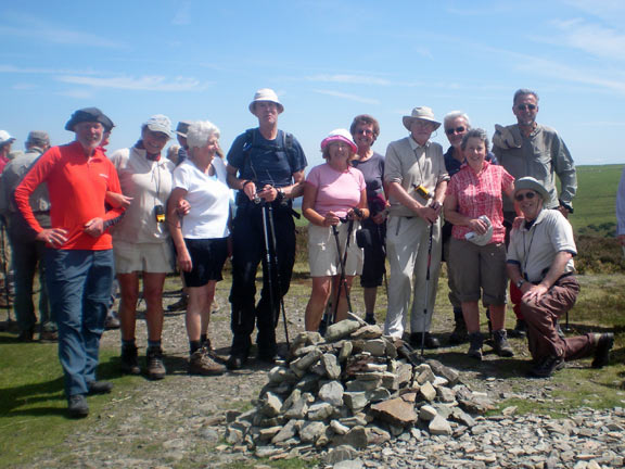 6.Moel Famau.
24/7/11. Group photograph at the top of Moel Arthur. This follows a steep ascent. Photo: Marian Hopkins.
Keywords: July11 Sunday Noel Davey