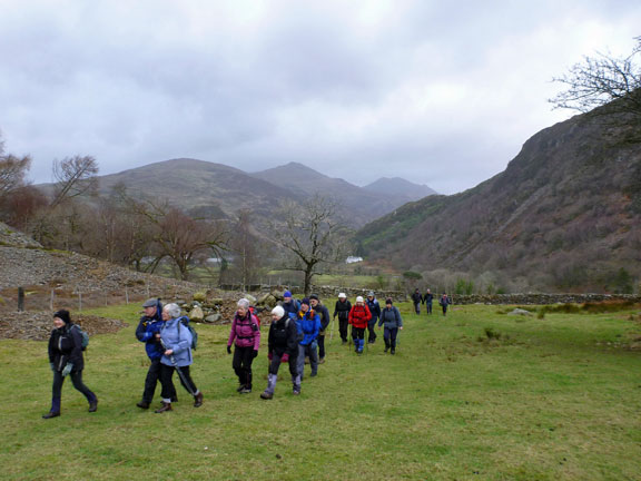 2.Beddgelert.
22/01/12. Walking up to Bryn Du from Beddgelert with the Aberglaslyn Pass to the right.
Keywords: Jan12 Sunday Kath Mair