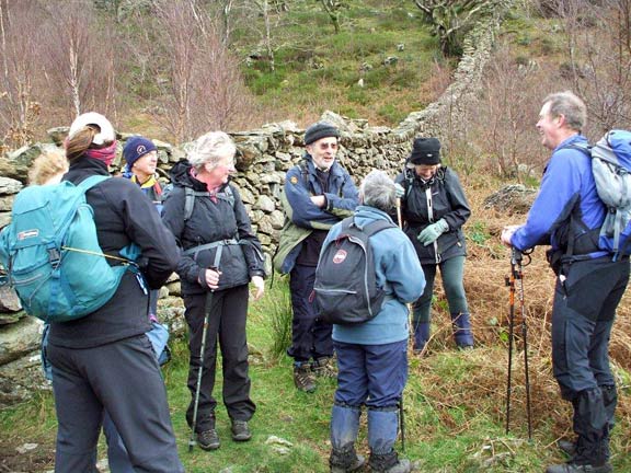 6.Beddgelert.
22/01/12. Last style negotiated, at the end of the final descent, alongside Llyn Dinas. Photo: Dafydd Williams.
Keywords: Jan12 Sunday Kath Mair