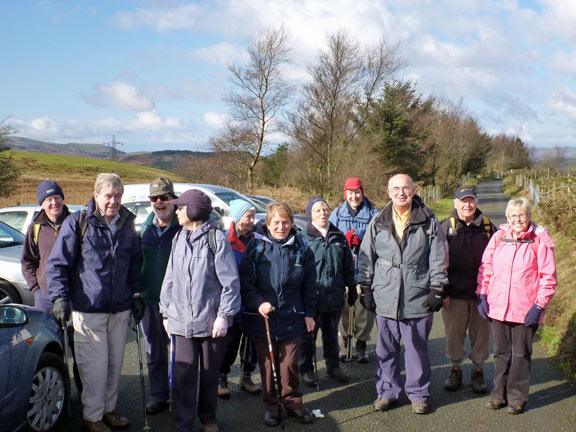 1.Tomen-y-mur / Trawsfynydd.
18/3/12. At car park at Tomen y Mur. Ready for off.
Keywords: Mar12 Sunday Tecwyn Williams