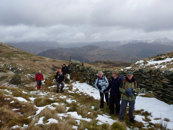3.Moel Ddu.
A brief break during the ascent. Tecwyn making sure everybody is alright.
Keywords: Jan12 Sunday Tecwyn Williams