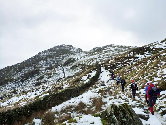 4.Moel Ddu.
The twin Moel Ddu peaks ahead and hopefully lunch.
Keywords: Jan12 Sunday Tecwyn Williams