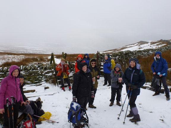 3.Moel Eilio
19/02/12. At Bwlch Maesgwm for a brief rest before the next ascent to Foel Goch. It is still snowing.
Keywords: Feb12 Sunday Noel Davey
