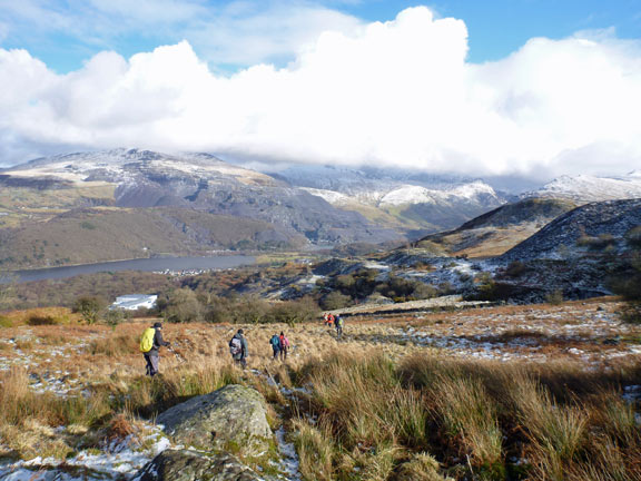 7.Moel Eilio.
19/02/12. Close to the end of the walk as we pass Pen-y-Bwlch. Descending into Llanberis. Just 1.25miles and 760 feet of descent to go.
Keywords: Feb12 Sunday Noel Davey