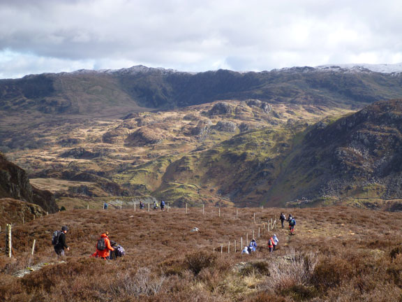 4.Beddgelert,Sygun,Cwm Bychan
4/3/12. Making the descent from Moel y-Dyniewyd. Looking over towards Gelli Iago. 
Keywords: Mar12 Sunday Judith Thomas