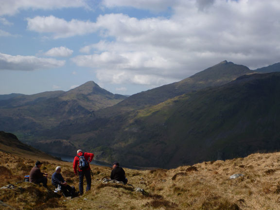 5.Roman Bridge.
1/4/12. The peaks of Yr Aran Y Lliwedd. Llyn Gwynant can be seen down in the valley.
Keywords: Apr12 Sunday Ian Spencer