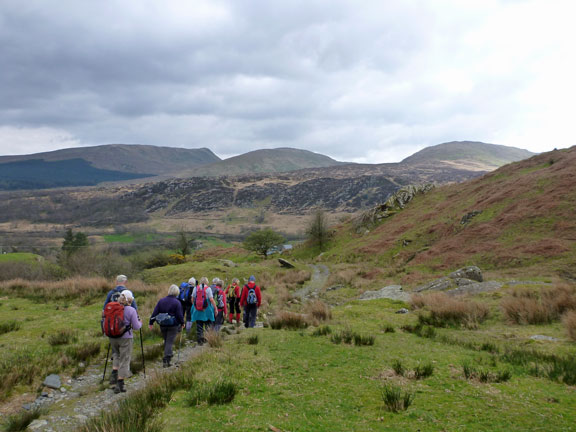 6.Roman Bridge.
1/4/12. Roman Bridge in the distance as we walk between Bryn Melyn (hill) and Coed Mawr (farm).
Keywords: Apr12 Sunday Ian Spencer