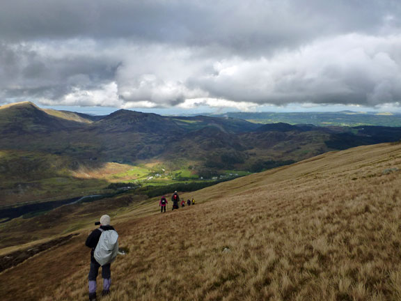 3.Moel Siabod
14/10/12. Down the NW side of Moel Siabod with Dyffryn Mymbyr on the left and Capel Curig down to the right.
Keywords: Oct12 Sunday Noel Davey