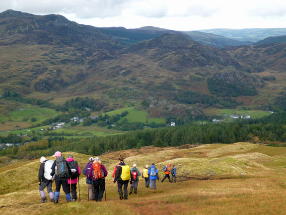 4.Moel Siabod
14/10/12. Nearly at the bottom. Capel Curig ahead but we don't go there.
Keywords: Oct12 Sunday Noel Davey