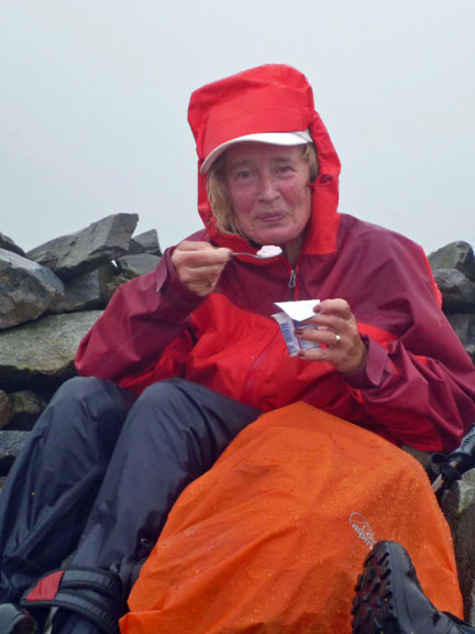 2.Mynydd Mawr
19/08/12. The classic yoghurt money shot. Just add water.  On top of Mynydd Mawr.
Keywords: Aug12 Sunday Noel Davey