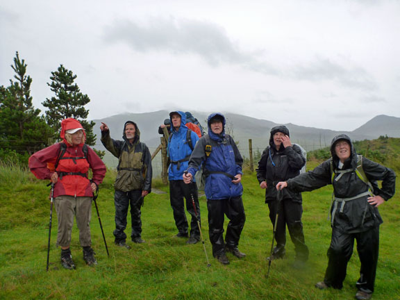 6.Mynydd Mawr
19/08/12. Didn't we do well. We join our outgoing path at the top of Bwlch y Moch and look back at what we had to climb in order to get up to Foel Rûdd. Again Snowdon in the background.
Keywords: Aug12 Sunday Noel Davey