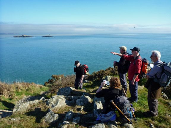 5.Porth Oer to Aberdaron
16/3/14. A brief stop at Craig Cwlwm between Porth y Pystyll and Porth Cloch. The two "Seagull Islands" can be seen in the background.
Keywords: Mar13 Sunday Roy Milnes