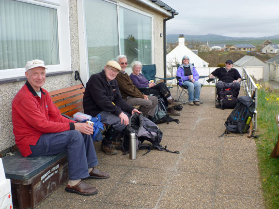 6.Porth Oer to Aberdaron
16/3/14. Finally tea and cake, (for one individual, coffee and cake) at Roy's house. A perfect end to the day; as long as our leader drives us the two miles back to the cars at Porth Oer!
Keywords: Mar13 Sunday Roy Milnes