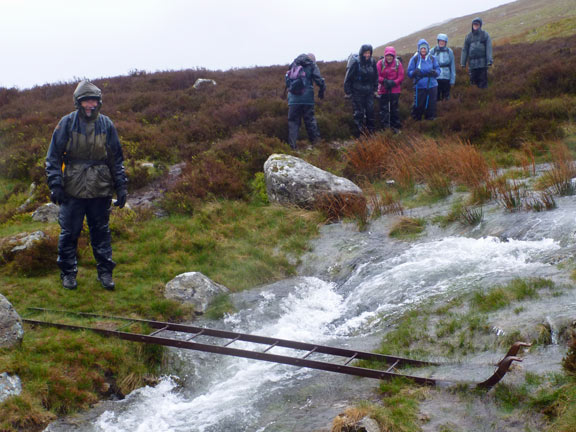 2.Arenig Fawr
11/05/14. There seems to have been heavy rain overnight. The photographer has yet to cross the "bridge". There is an air of anticipation on the far side of the stream and an air of foreboding on this side.
Keywords: May14 Sunday Tecwyn Williams