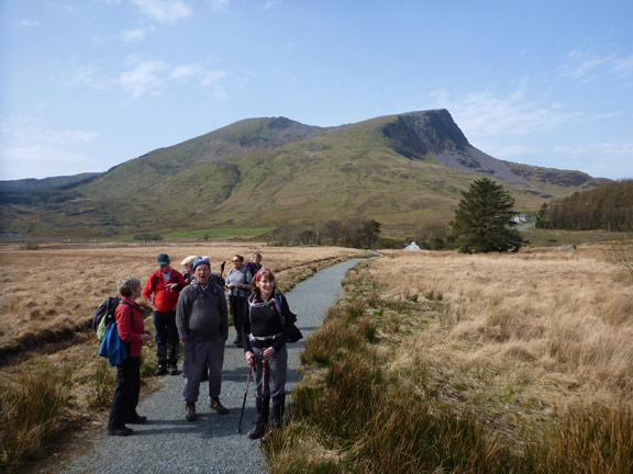 4.Beddgelert to Rhyd Ddu Return
30/3/14. Close to the main road at Rhyd Ddu with Y Garn in the background. Lunch is not far off.
Keywords: Mar13 Sunday Ian Spencer