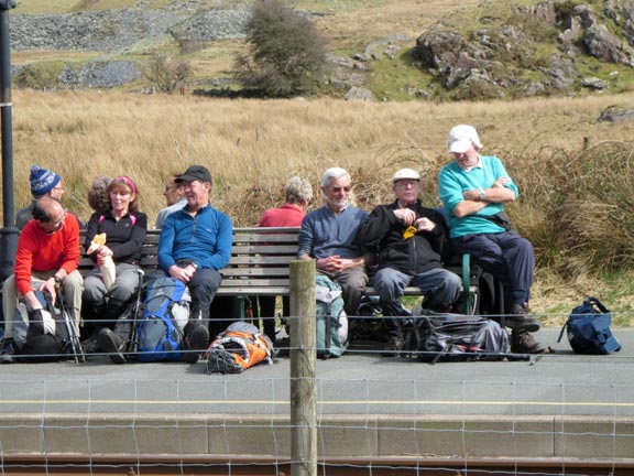 5.Beddgelert to Rhyd Ddu Return
30/3/14. Lunch. A beautiful lunch spot with a comfortable seat. Photo: Roy Milner.
Keywords: Mar13 Sunday Ian Spencer